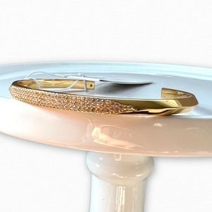 Kate Spade New York Raise The Bar Pave Cuff Clear/Gold One Size
